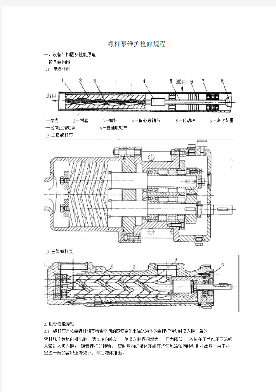 螺杆泵维护检修规程(完整).doc