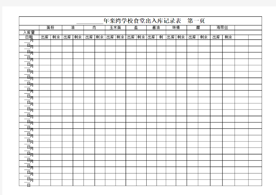 食堂出入库表