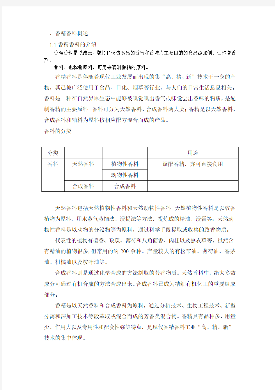 香精香料综述