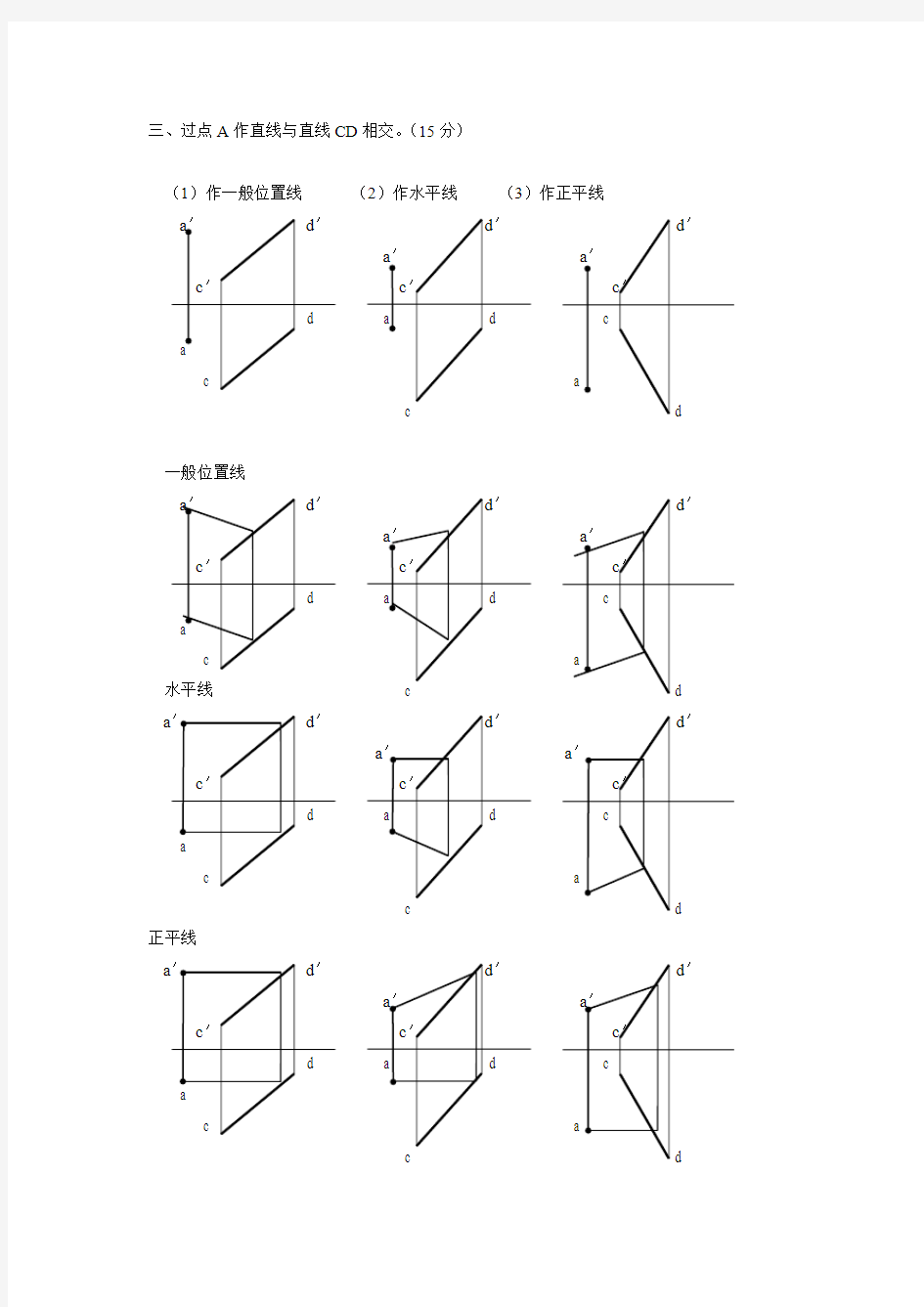 郑州大学现代远程教育《建筑制图》答案