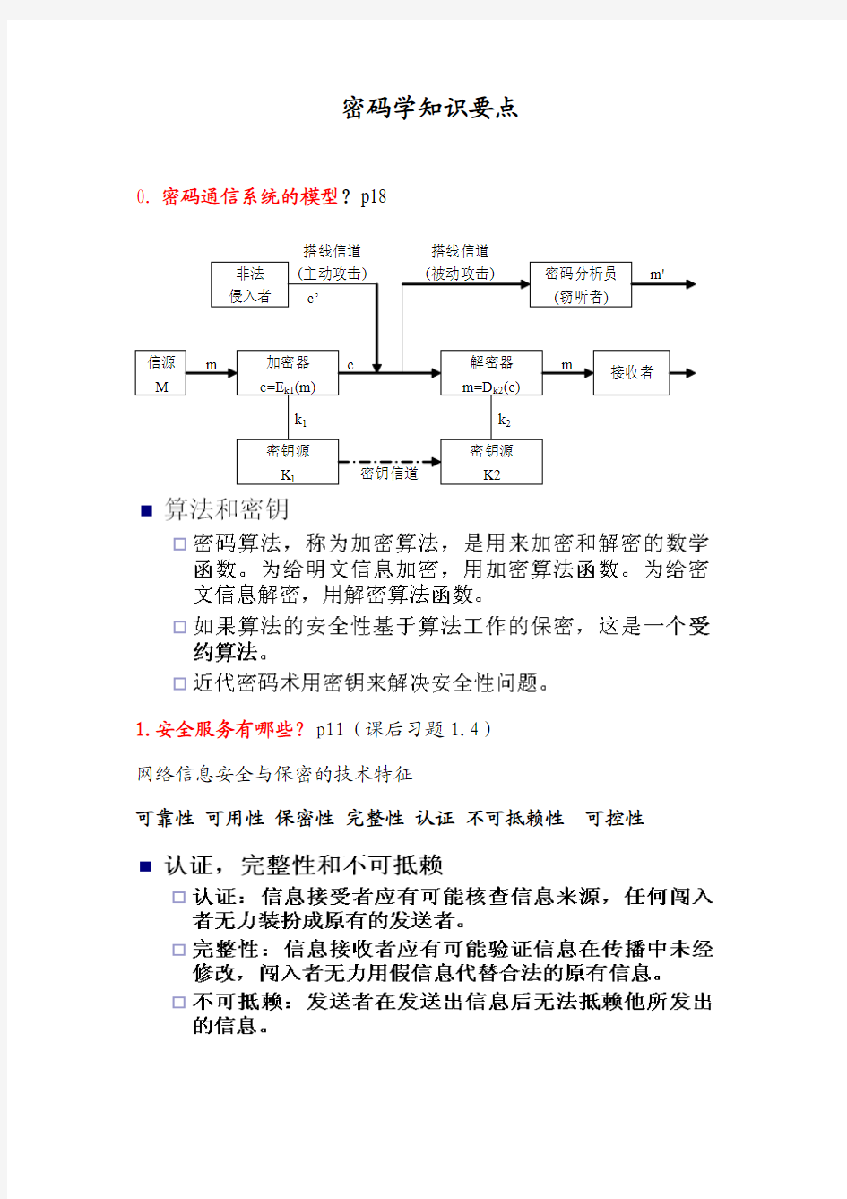 密码学知识要点