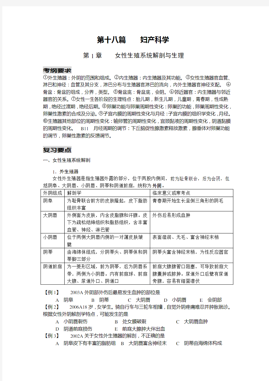 贺银成执业医师辅导讲义—妇产科学