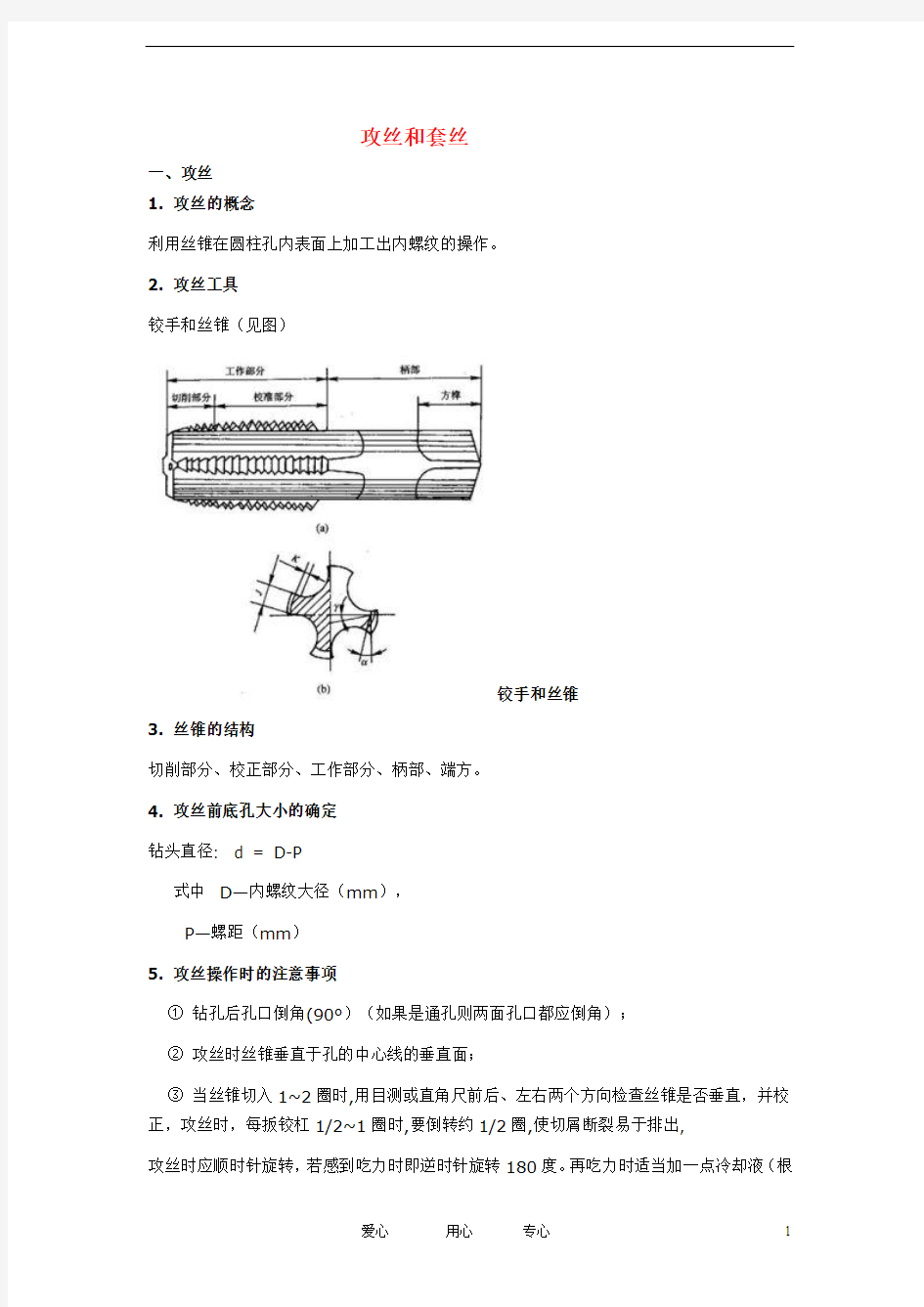 通用技术 攻丝和套丝素材