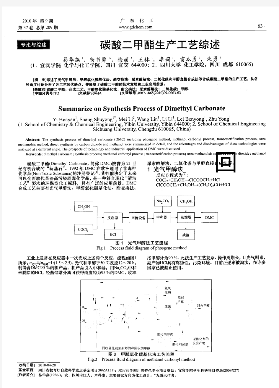 碳酸二甲酯生产工艺综述