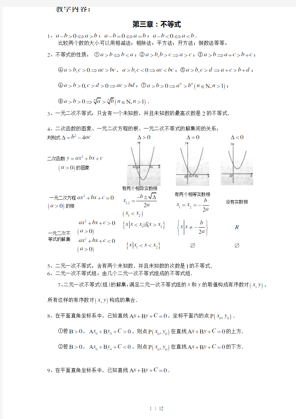 不等式典型题目归纳