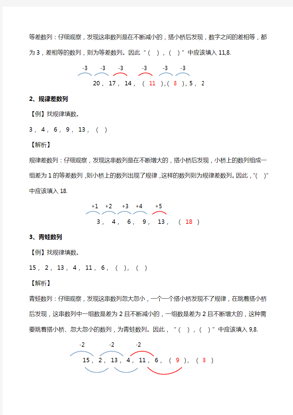 一年级数学思维训练：《找规律填数》