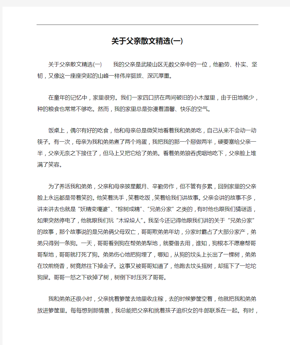 关于父亲散文精选(一)