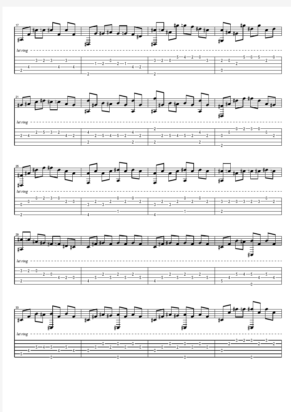 Bach, Johann Sebastian - Bwv1007 - Prelude 经典 吉他谱 五线谱对照六线谱.pdf