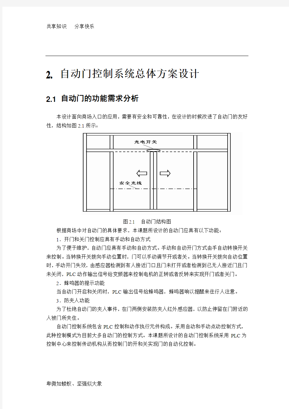 自动门控制系统