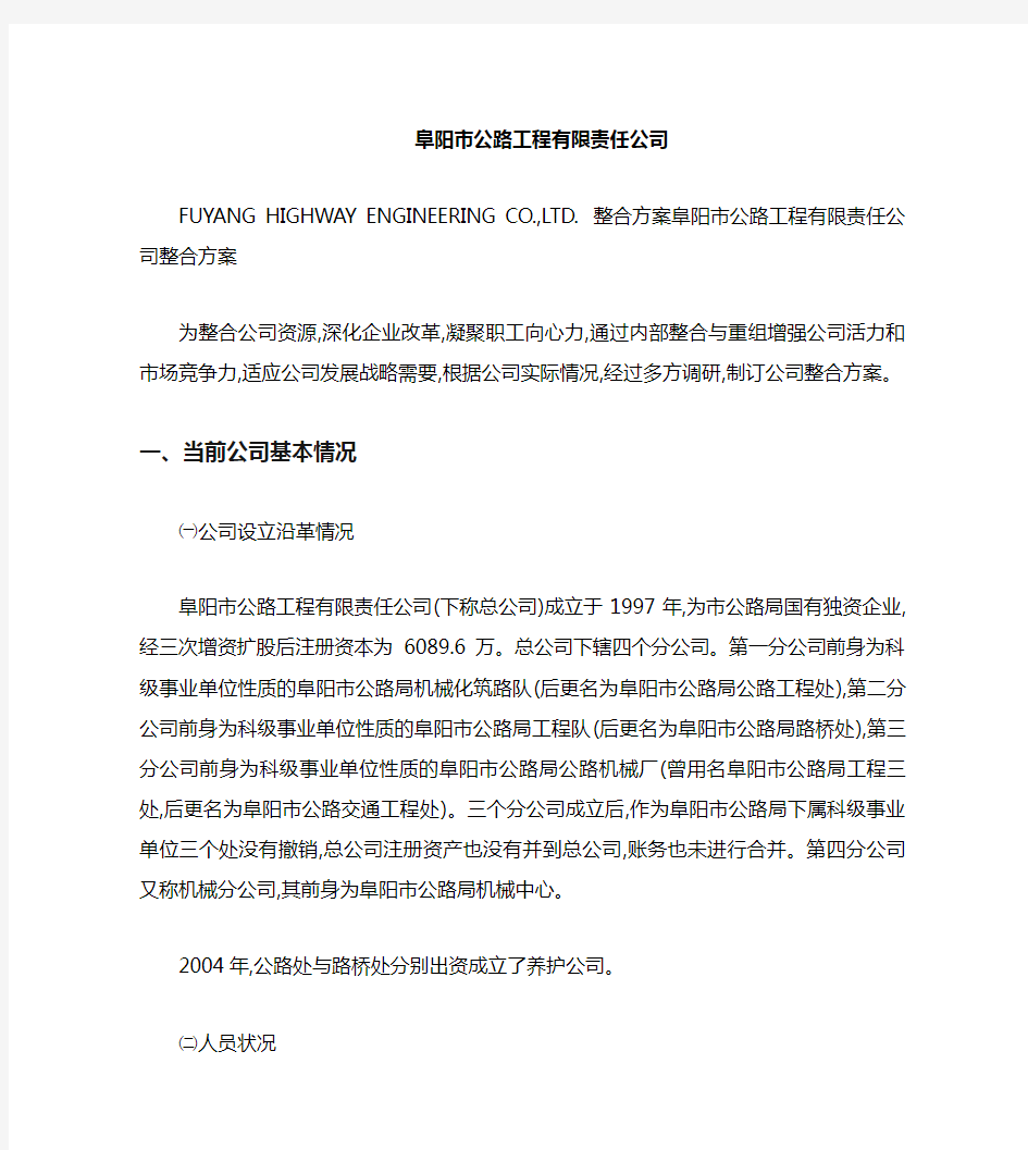 公司整合方案