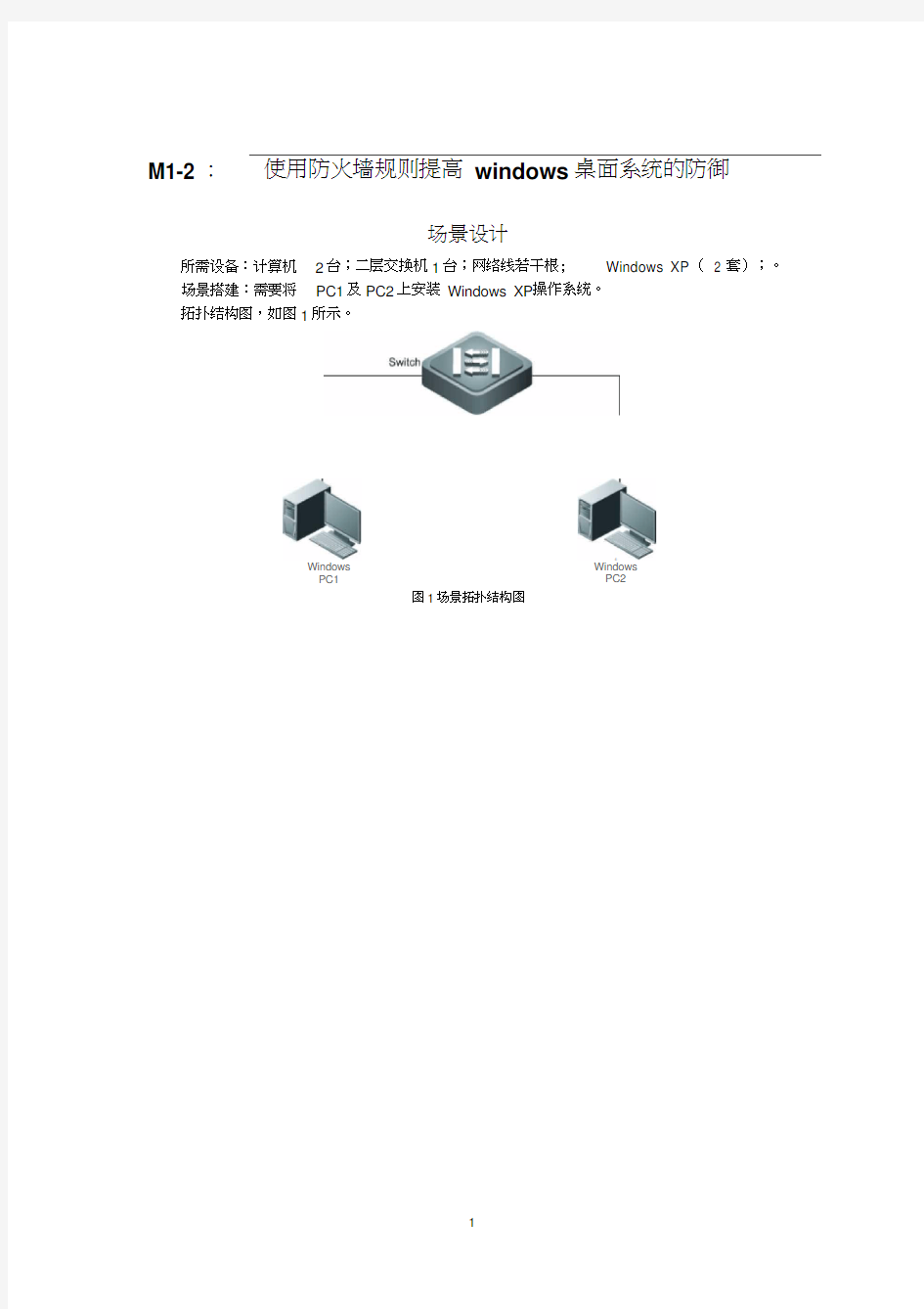 网络安全运行与维护：M1-2使用防火墙规则提高windows桌面系统的防御能力