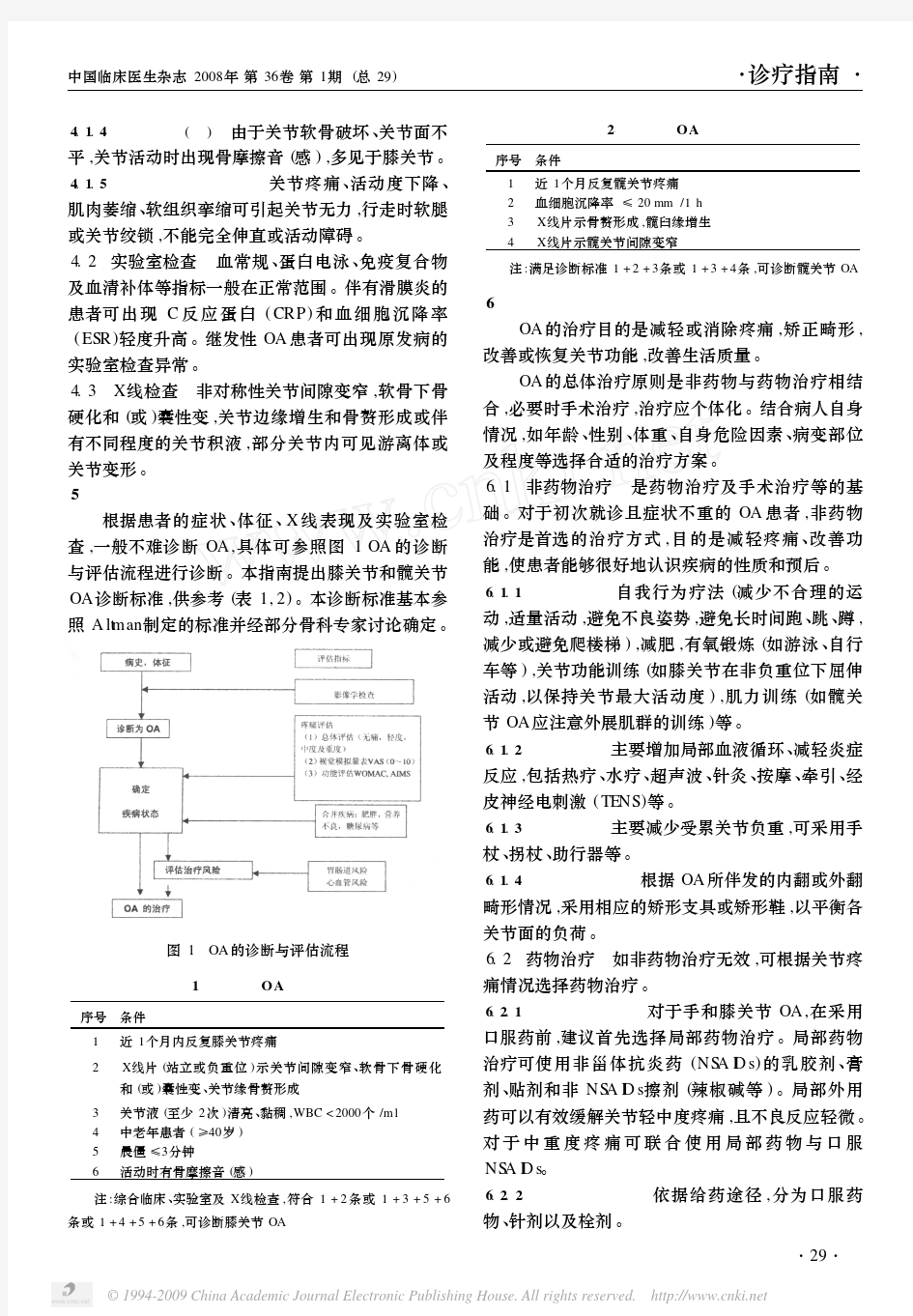 骨关节炎诊治指南_2007年版_