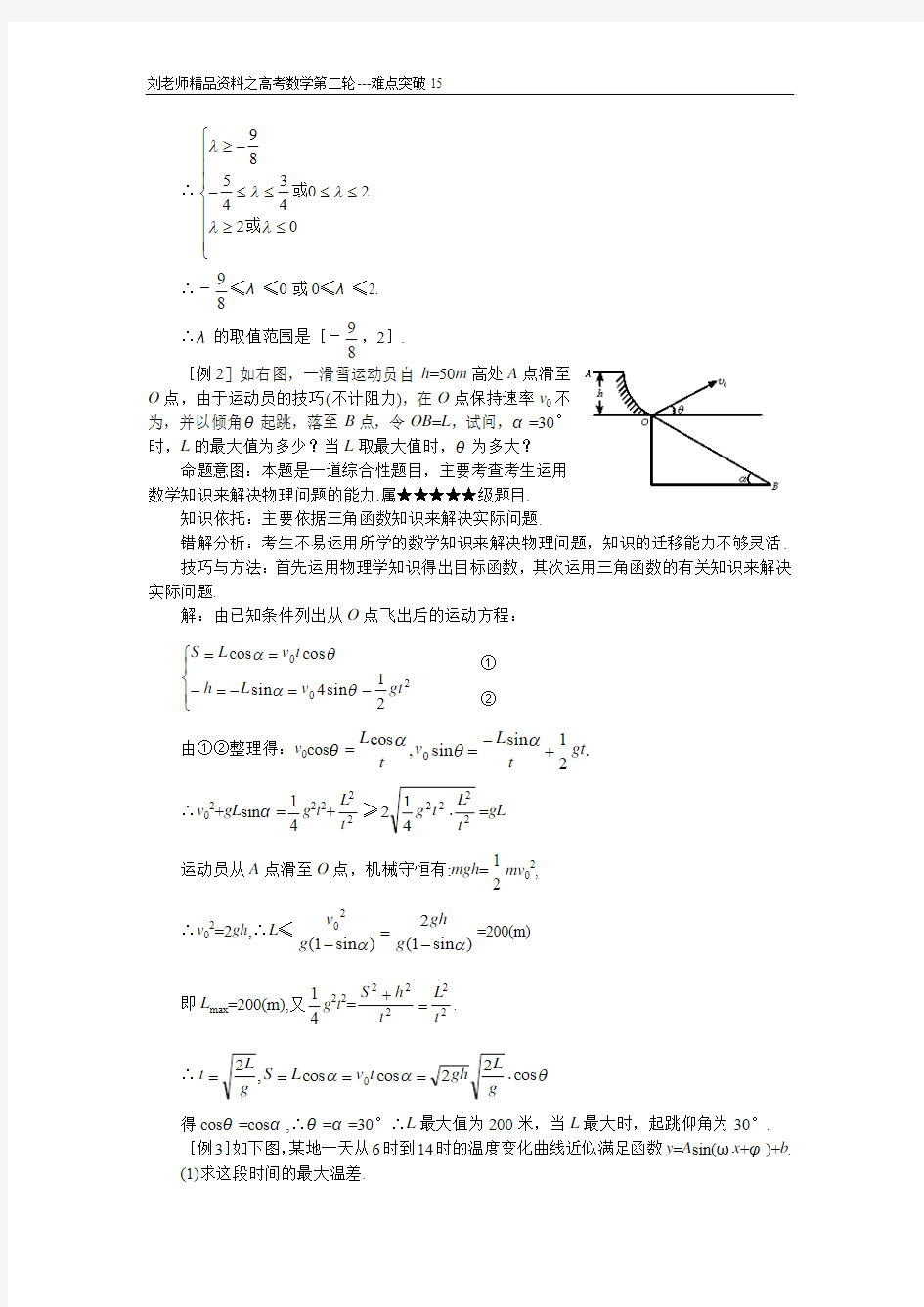 高考数学复习第二轮---重点难点专项突破15__三角函数的图象和性质