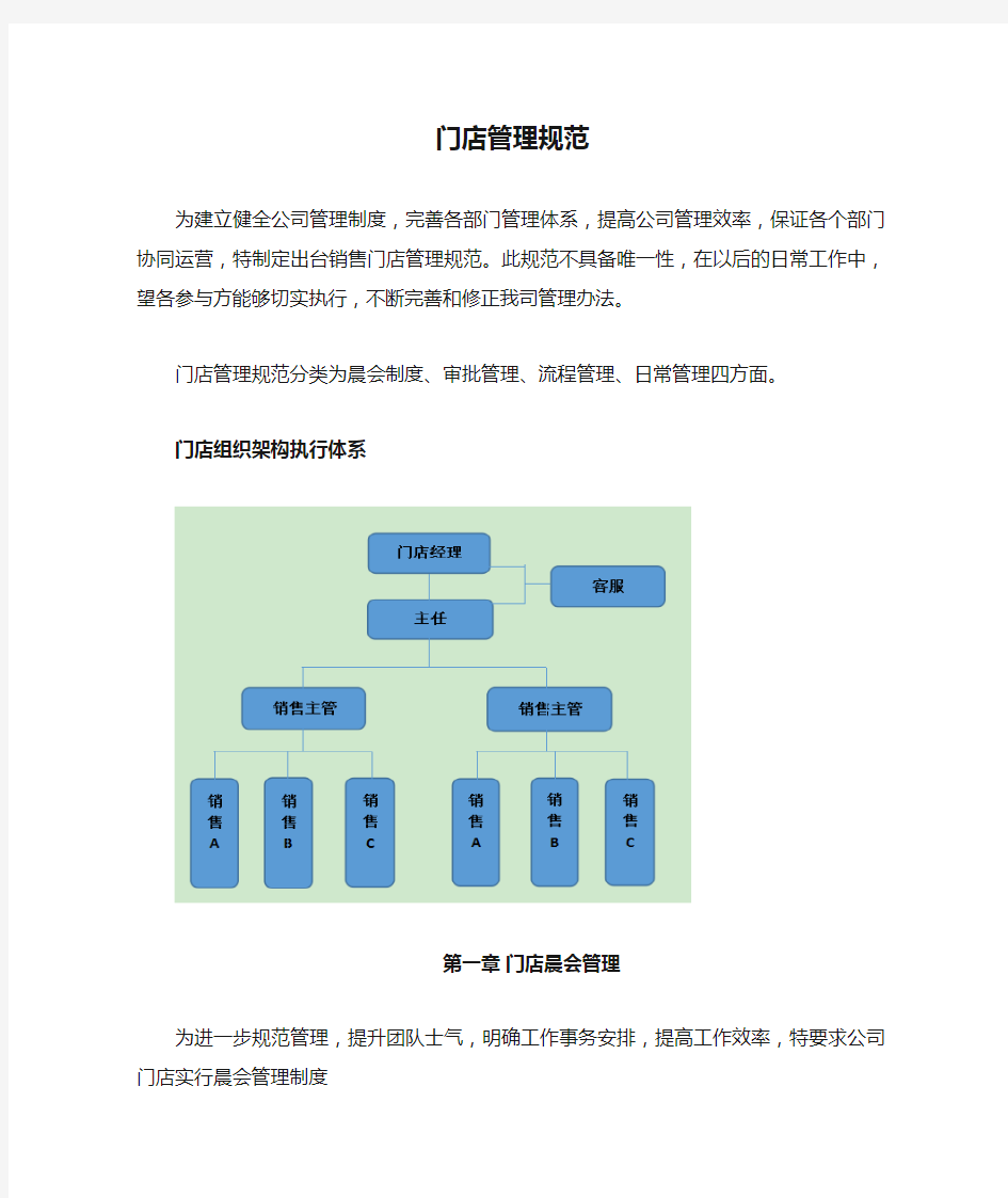 门店管理规范