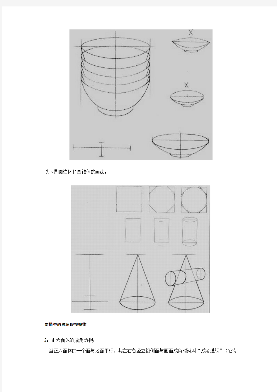 素描中的圆形透视规律