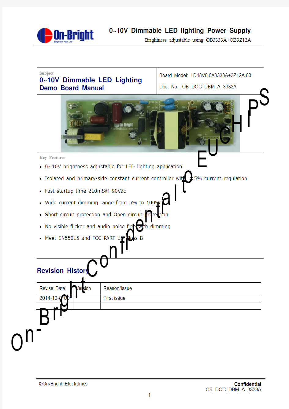 OB3333A Demo Board Manual(A)_EUCHIPS_150211