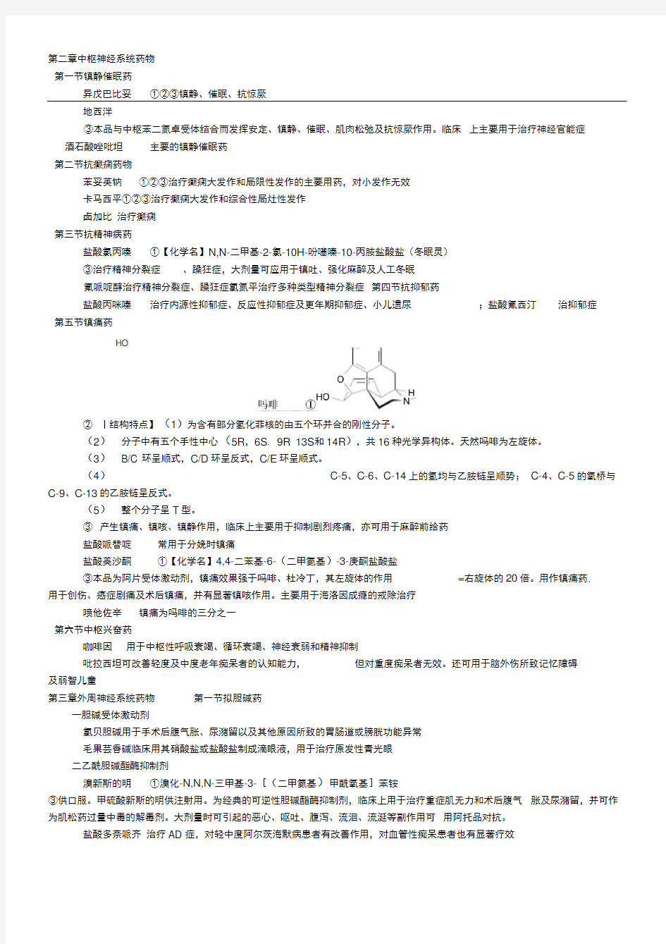 药物化学复习总结(药学类)