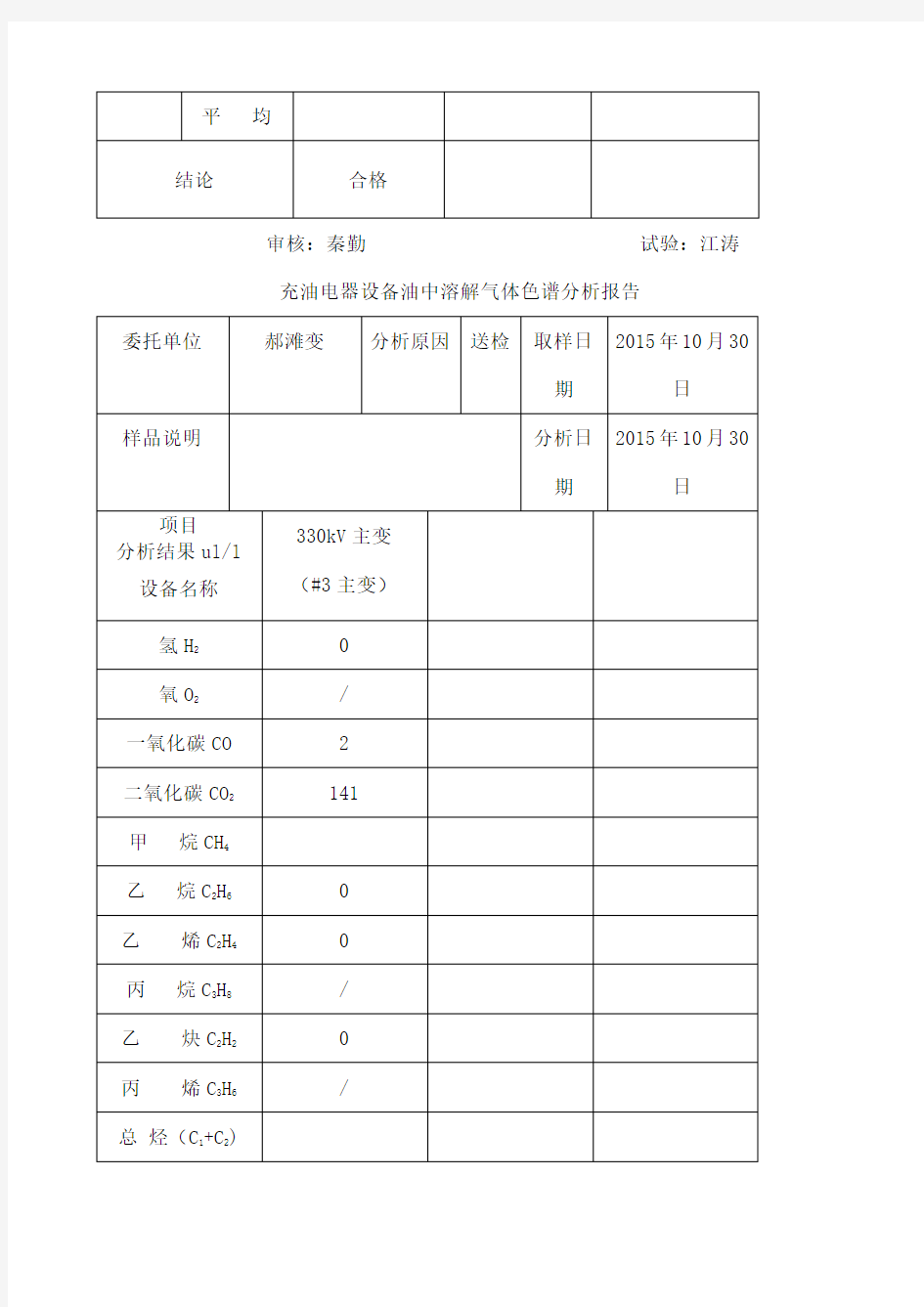 变压器油实验报告