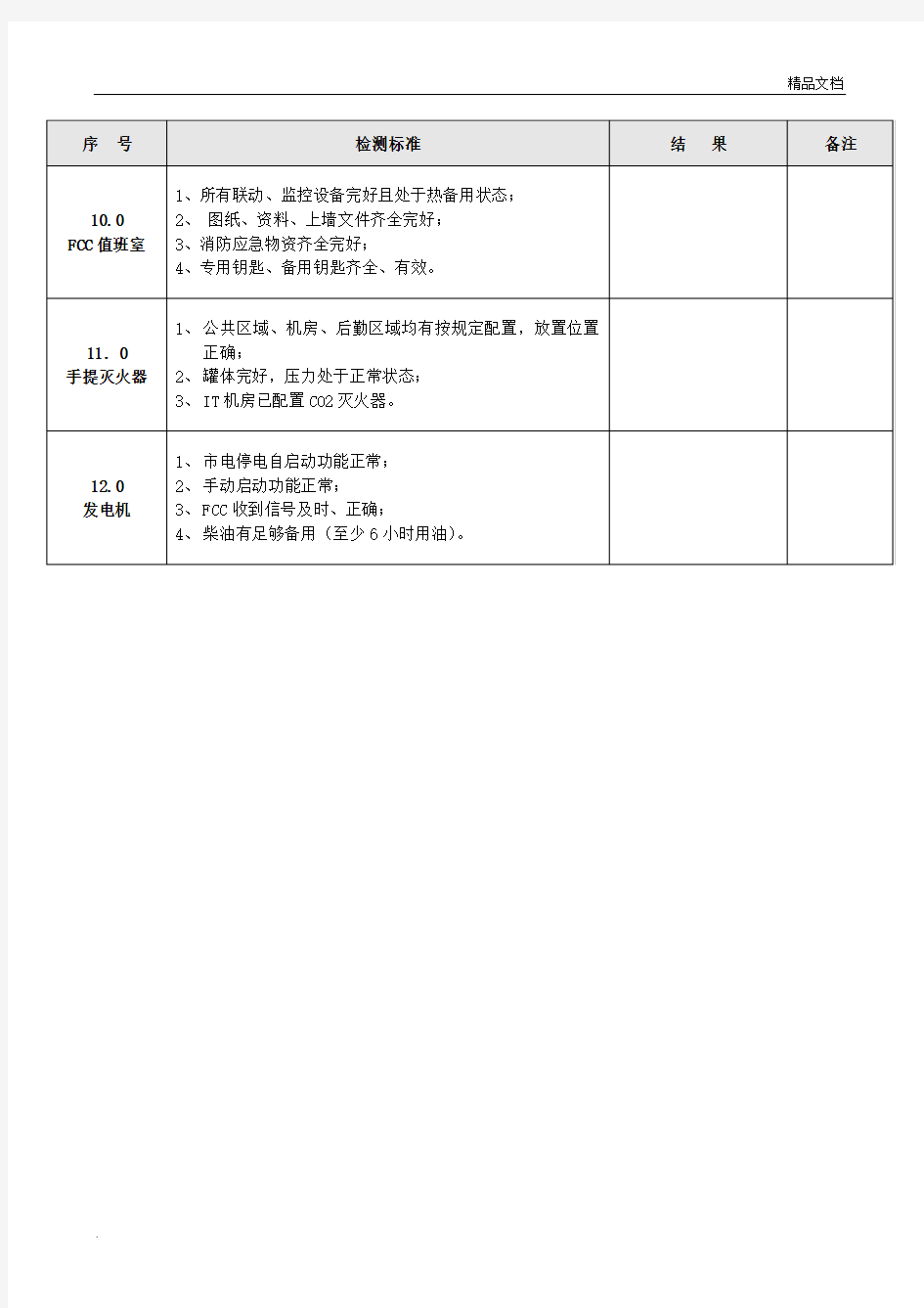 消防系统检测记录表