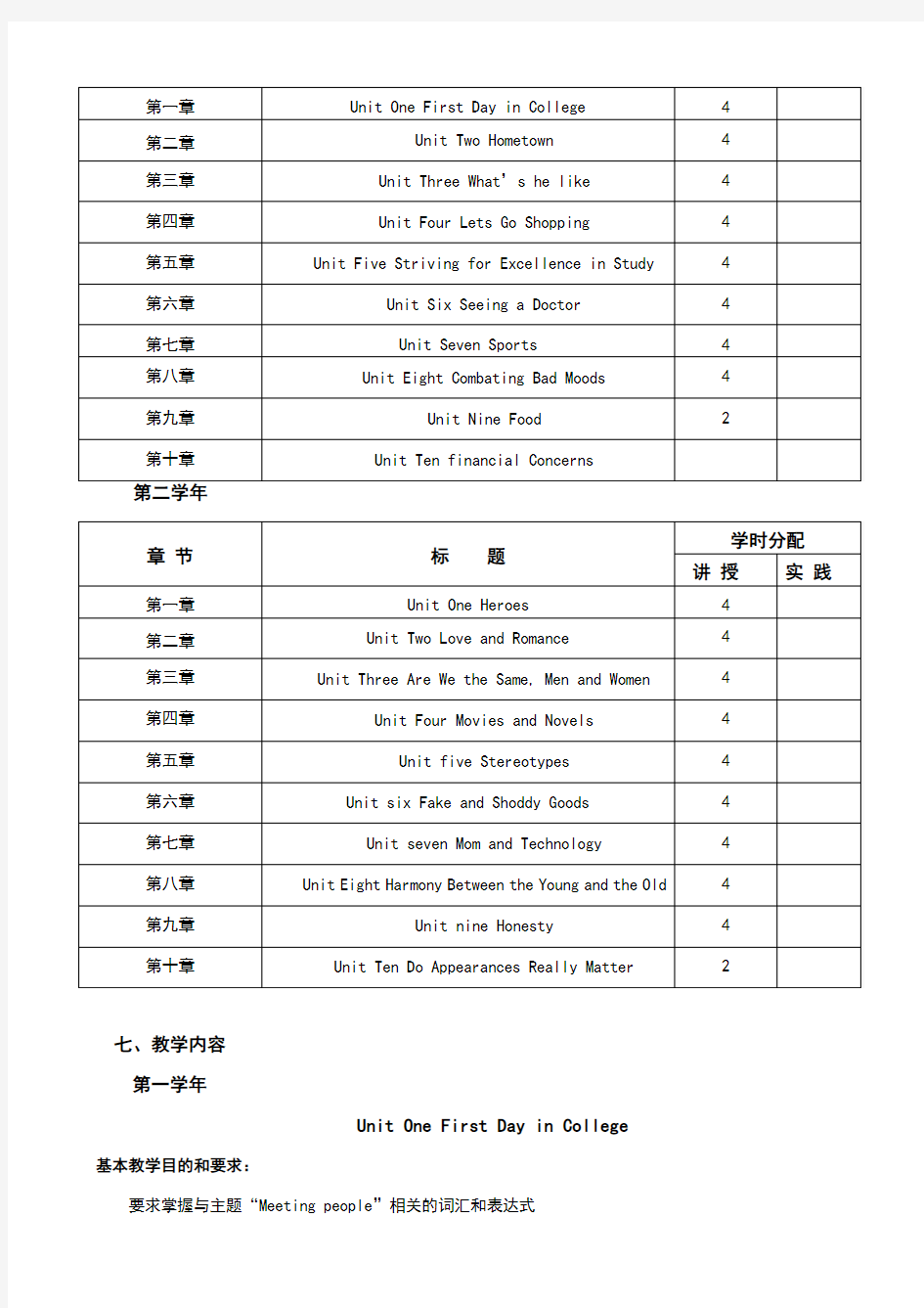 英语口语教学大纲