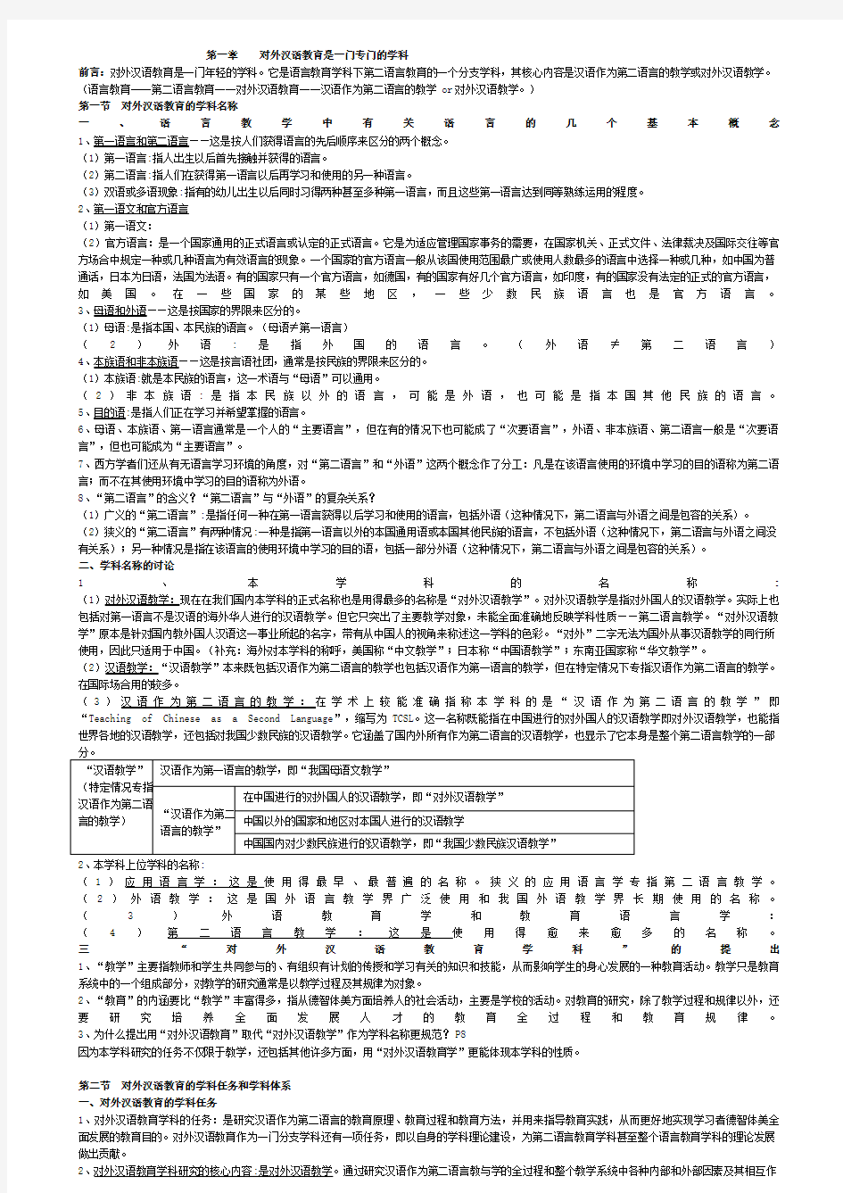 对外汉语教育学引论笔记