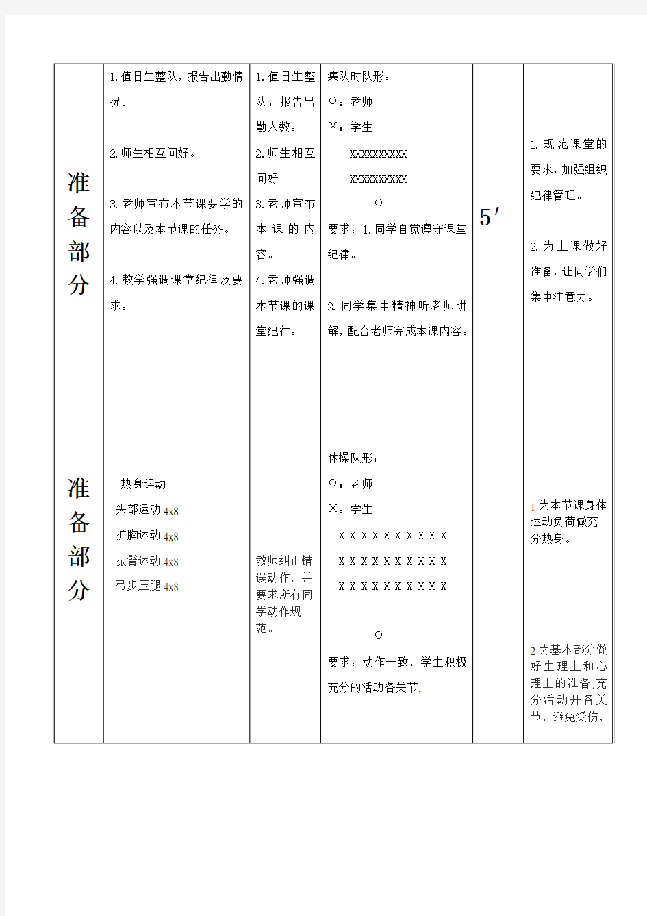 队列队形教案