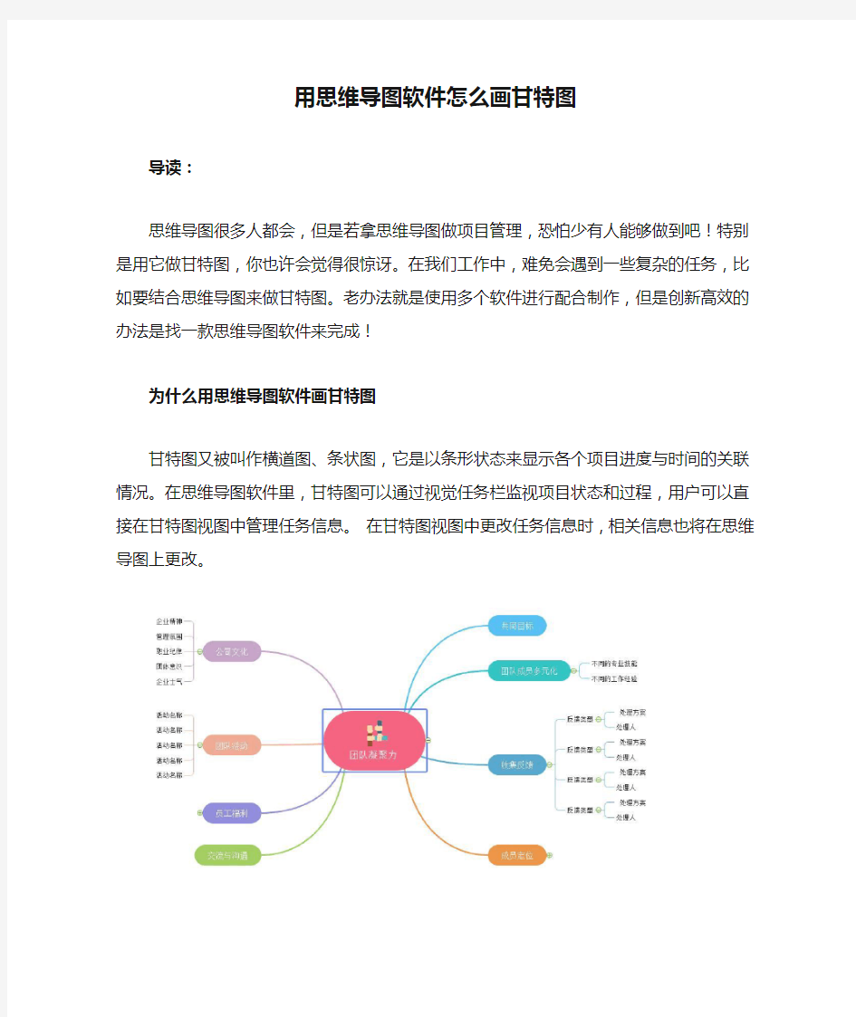 用思维导图软件怎么画甘特图