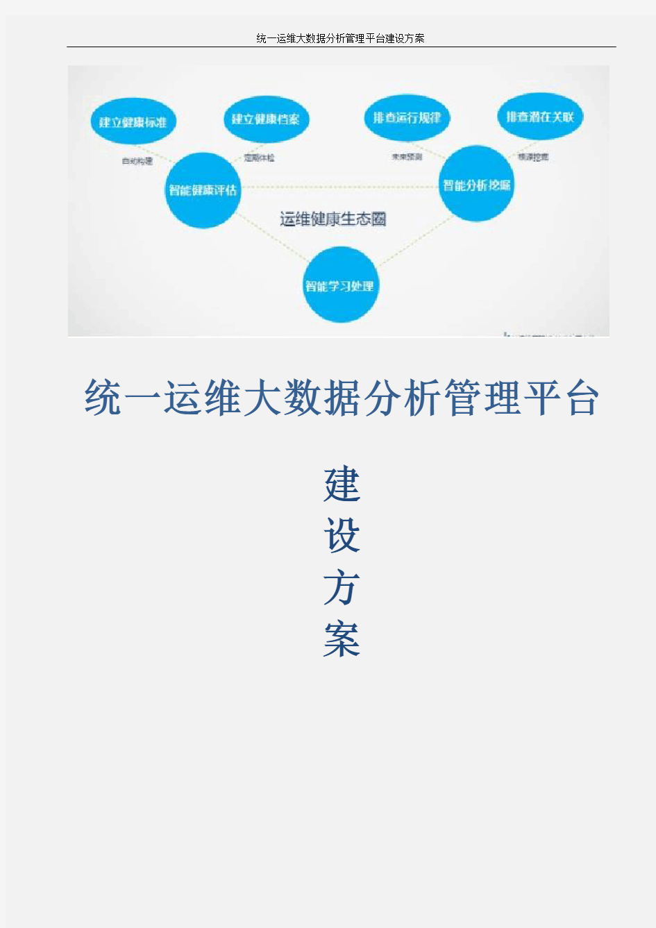 统一运维大数据分析管理平台建设方案 智慧运维大数据分析平台建设方案