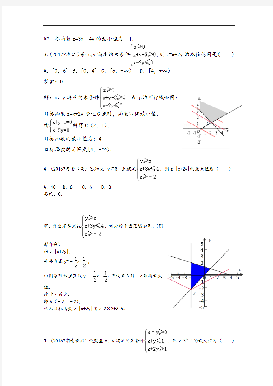 最全线性规划题型总结