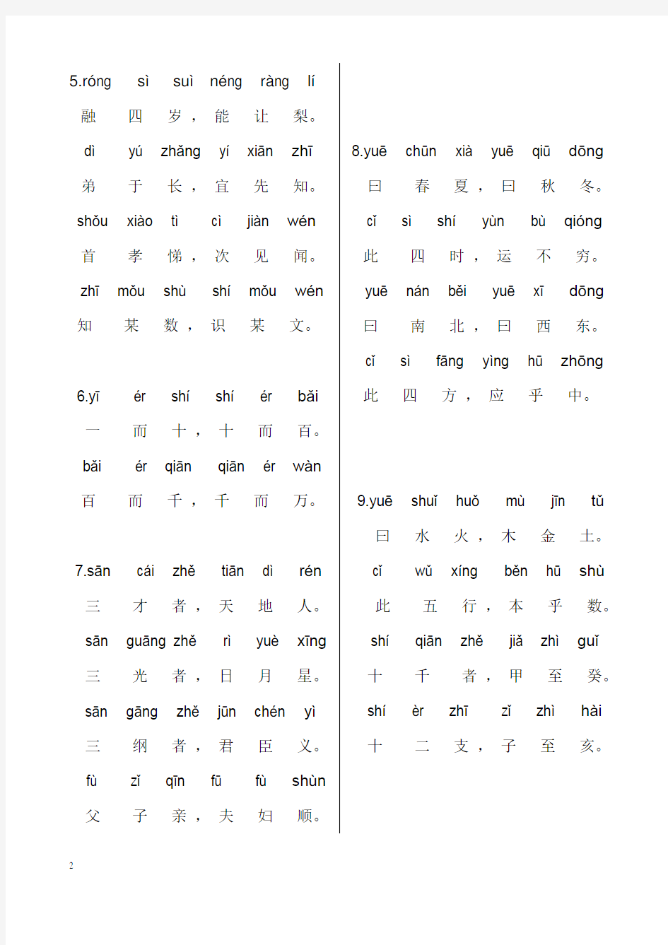 三字经全文带拼音----打印版