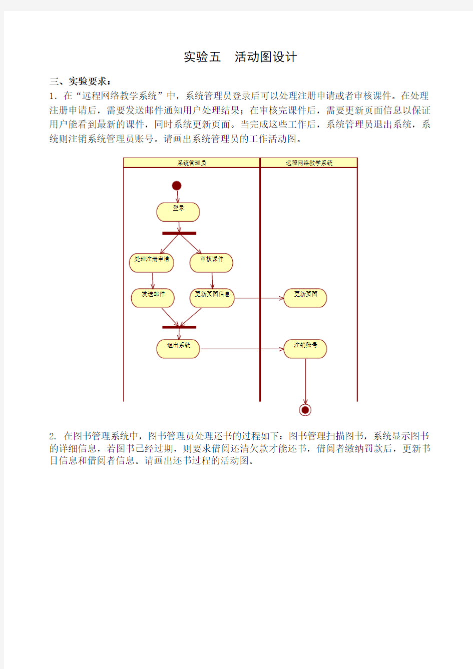 实验五  活动图设计(参考解答)