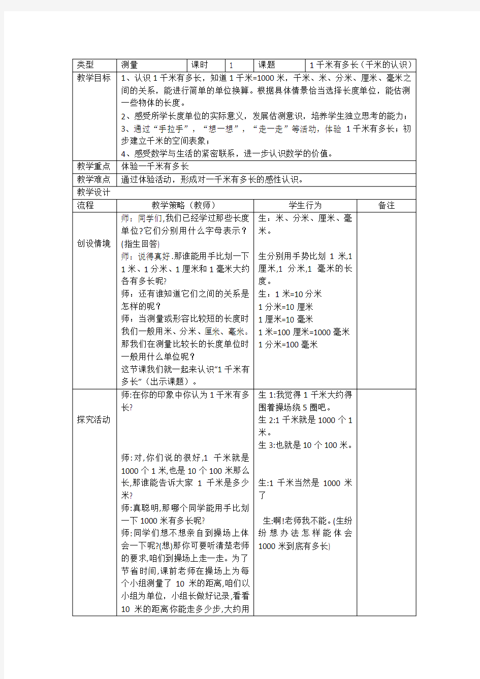 1千米有多长