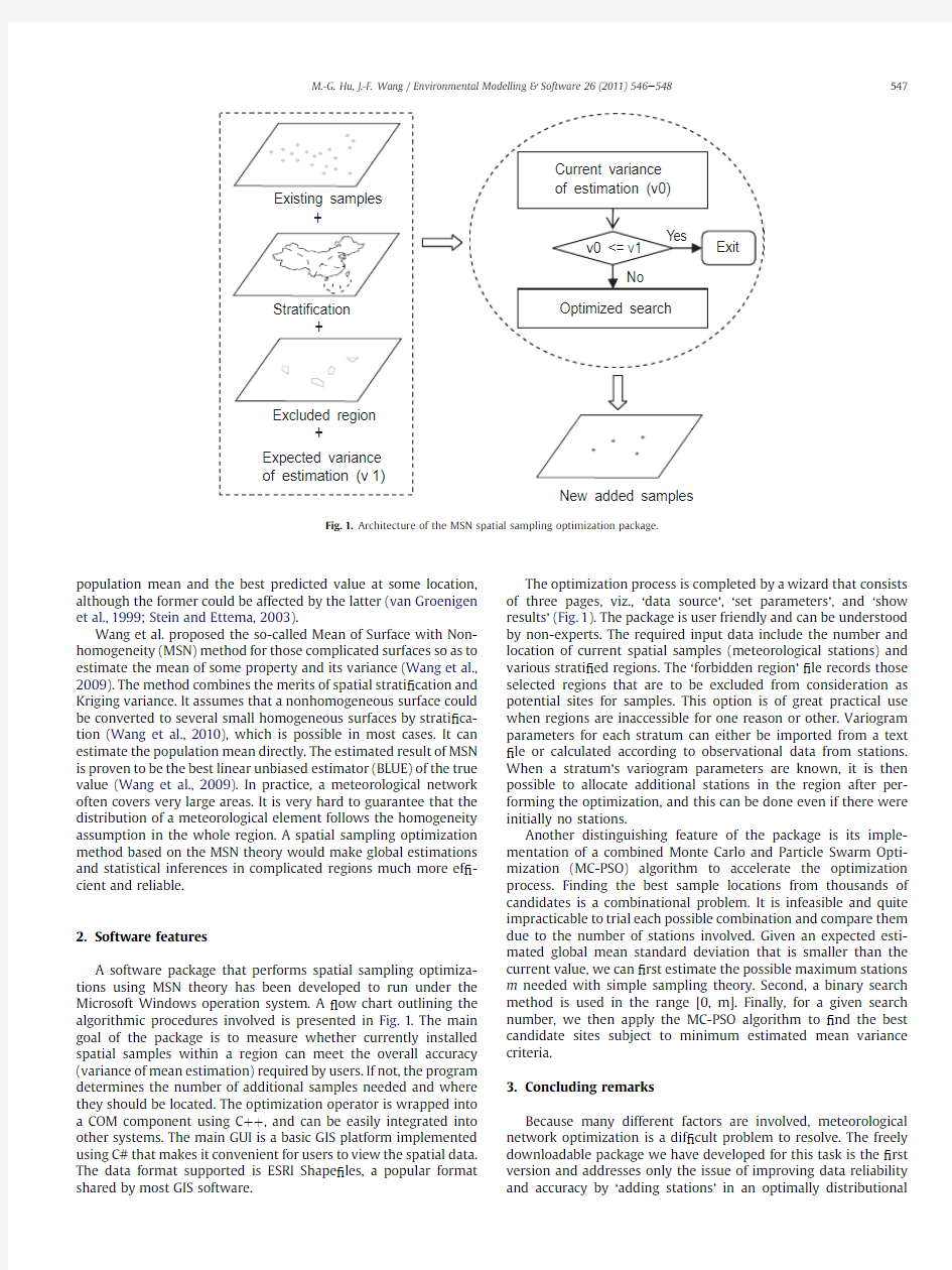 A-spatial-sampling-optimization-package-using-MSN-theory_2011_Environmental-Modelling-Software