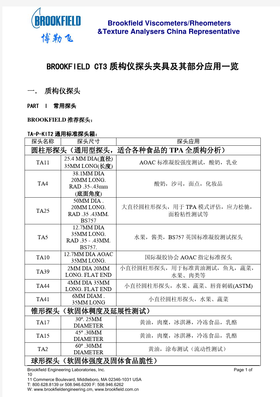 质构仪探头夹具及其应用