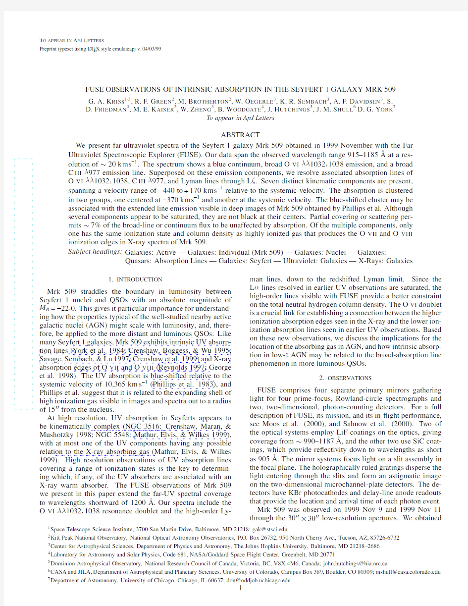 FUSE Observations of Intrinsic Absorption in the Seyfert 1 Galaxy Mrk 509