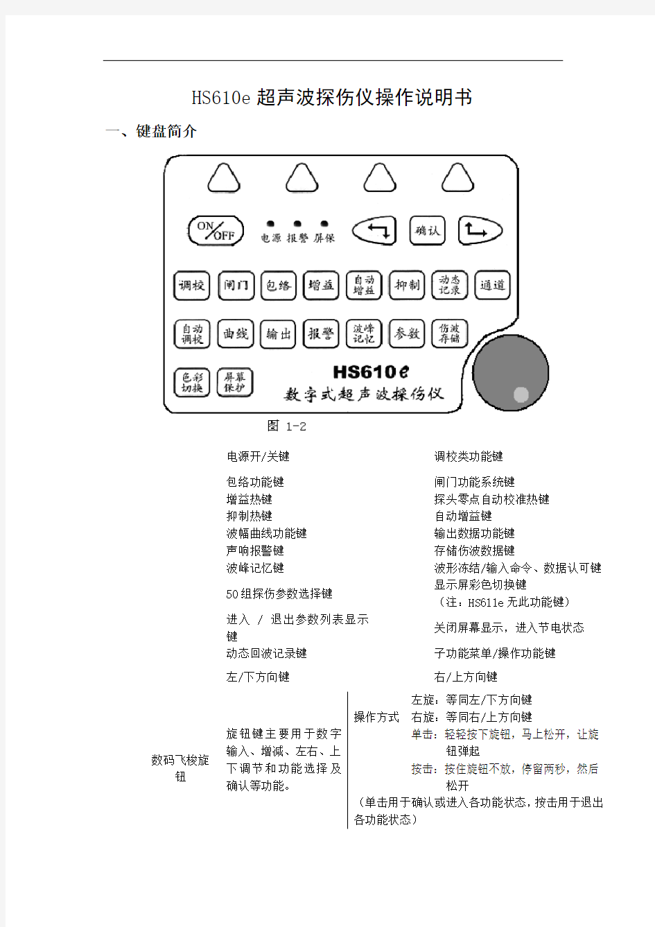 HS610e超声波探伤仪操作说明书