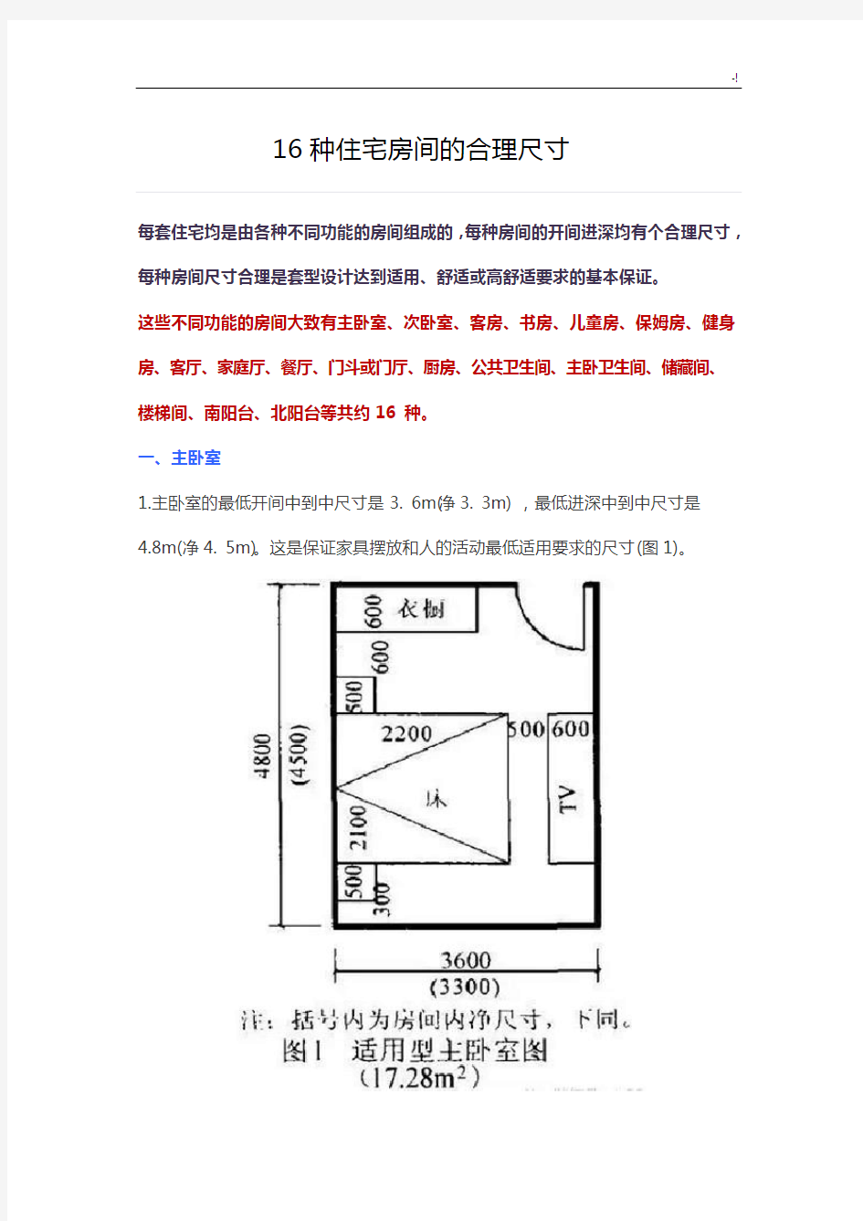 16种通用住宅户型尺寸