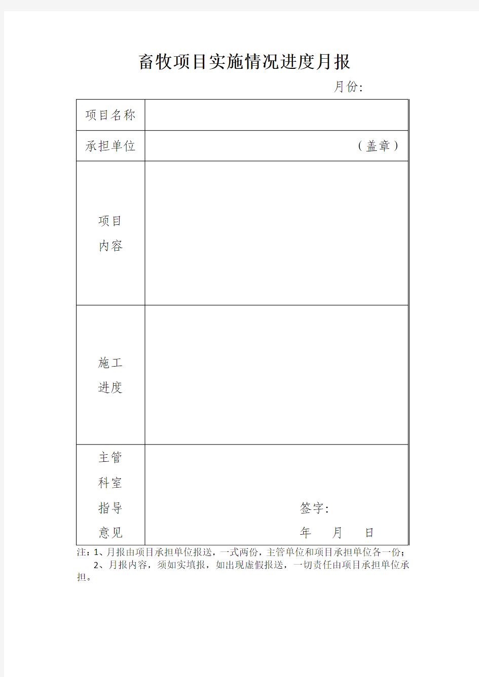 项目进度月报