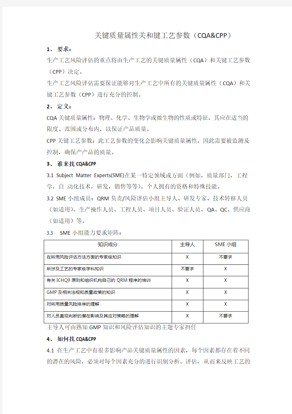 关键质量属性和关键工艺参数