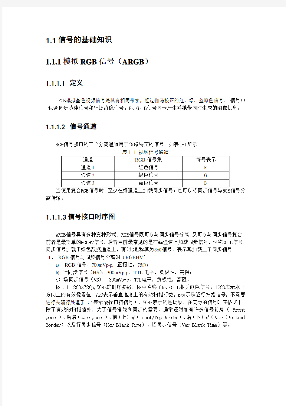 视频信号基础知识