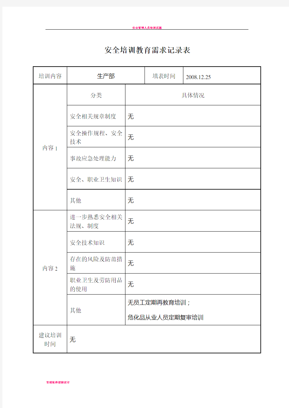 安全培训需求调查表1[1]