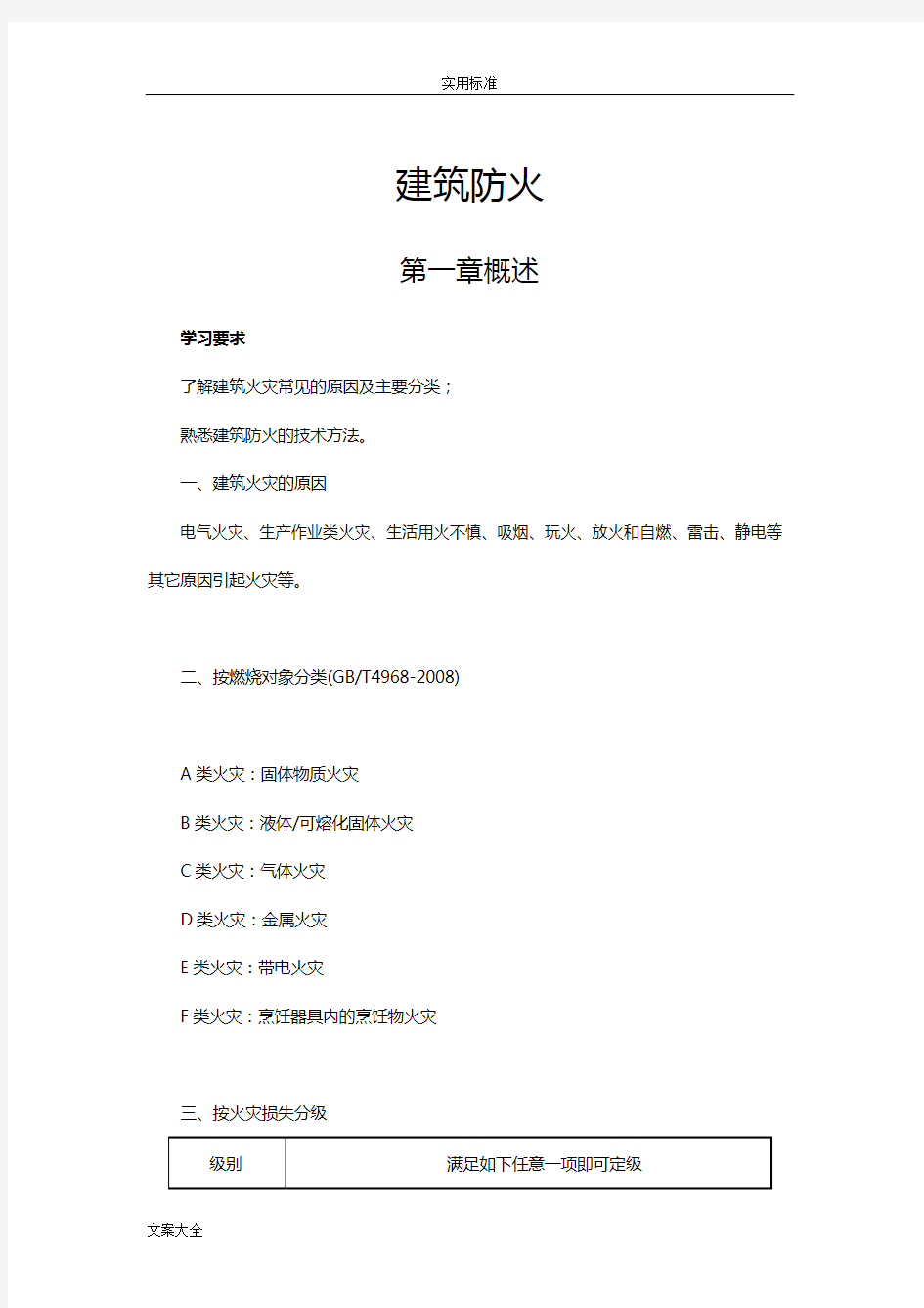 一级注册消防工程师必背表格全参数