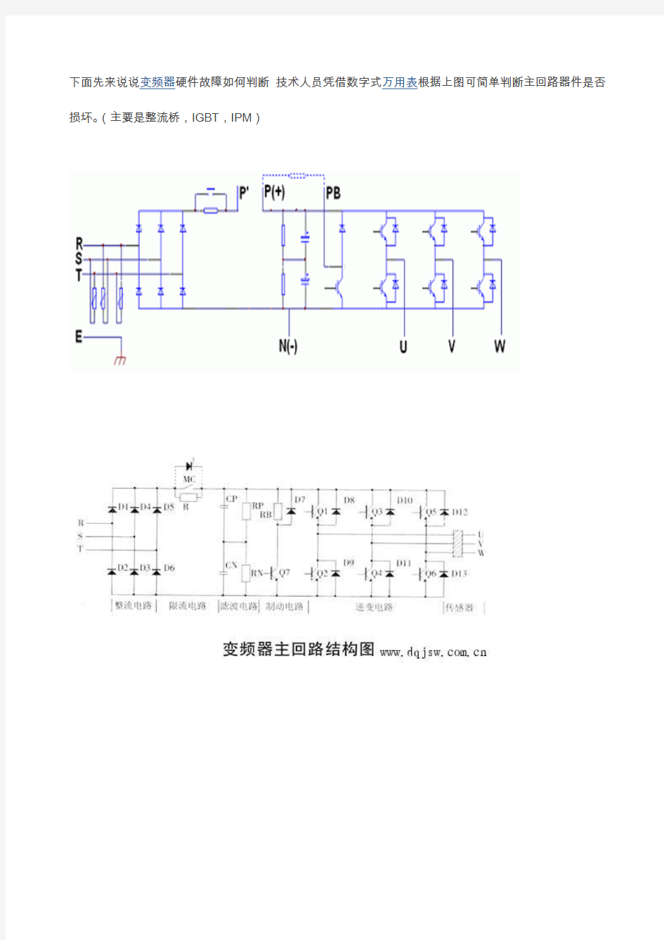 变频器主回路结构图及故障经验汇总