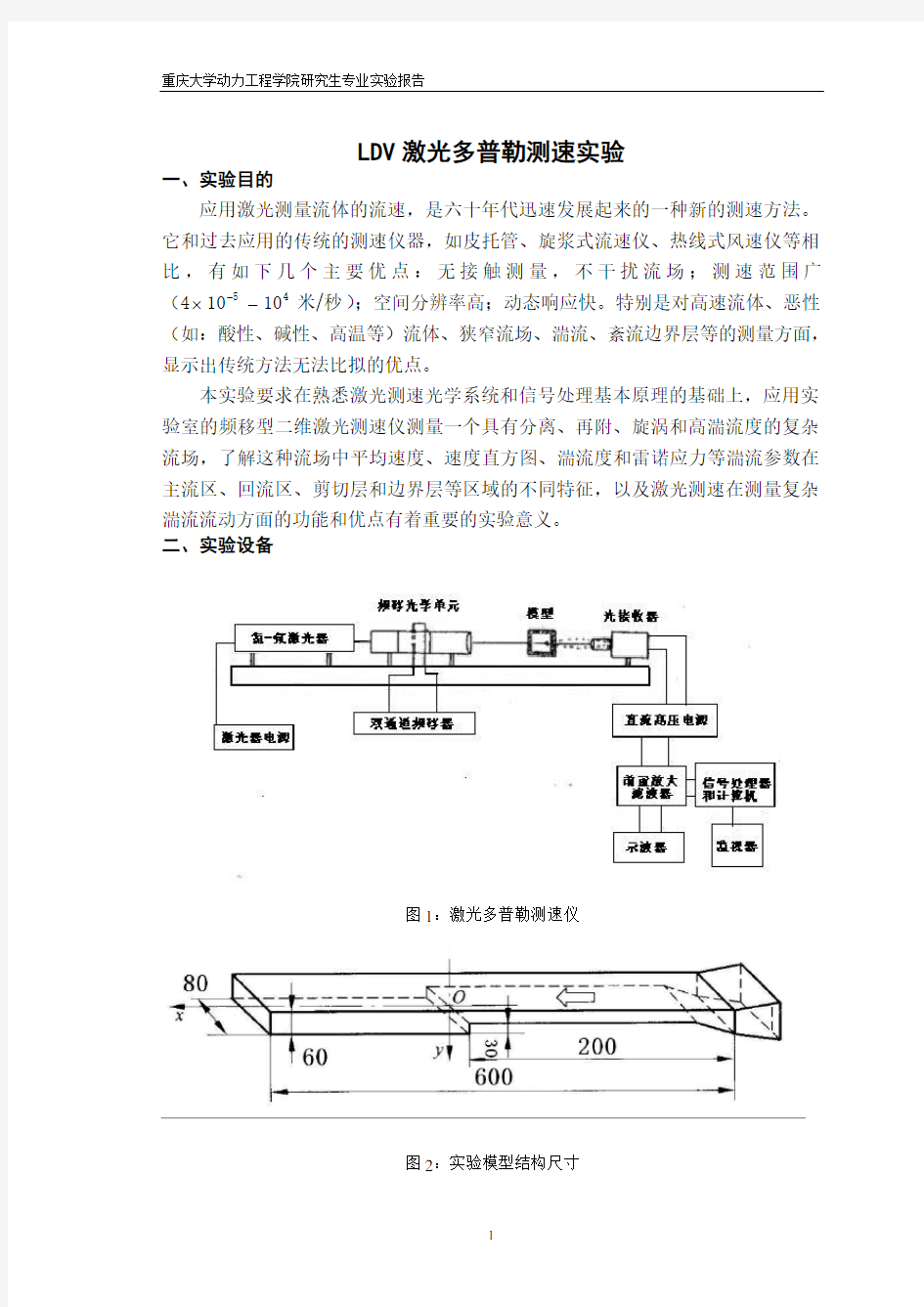 激光多普勒测速实验报告