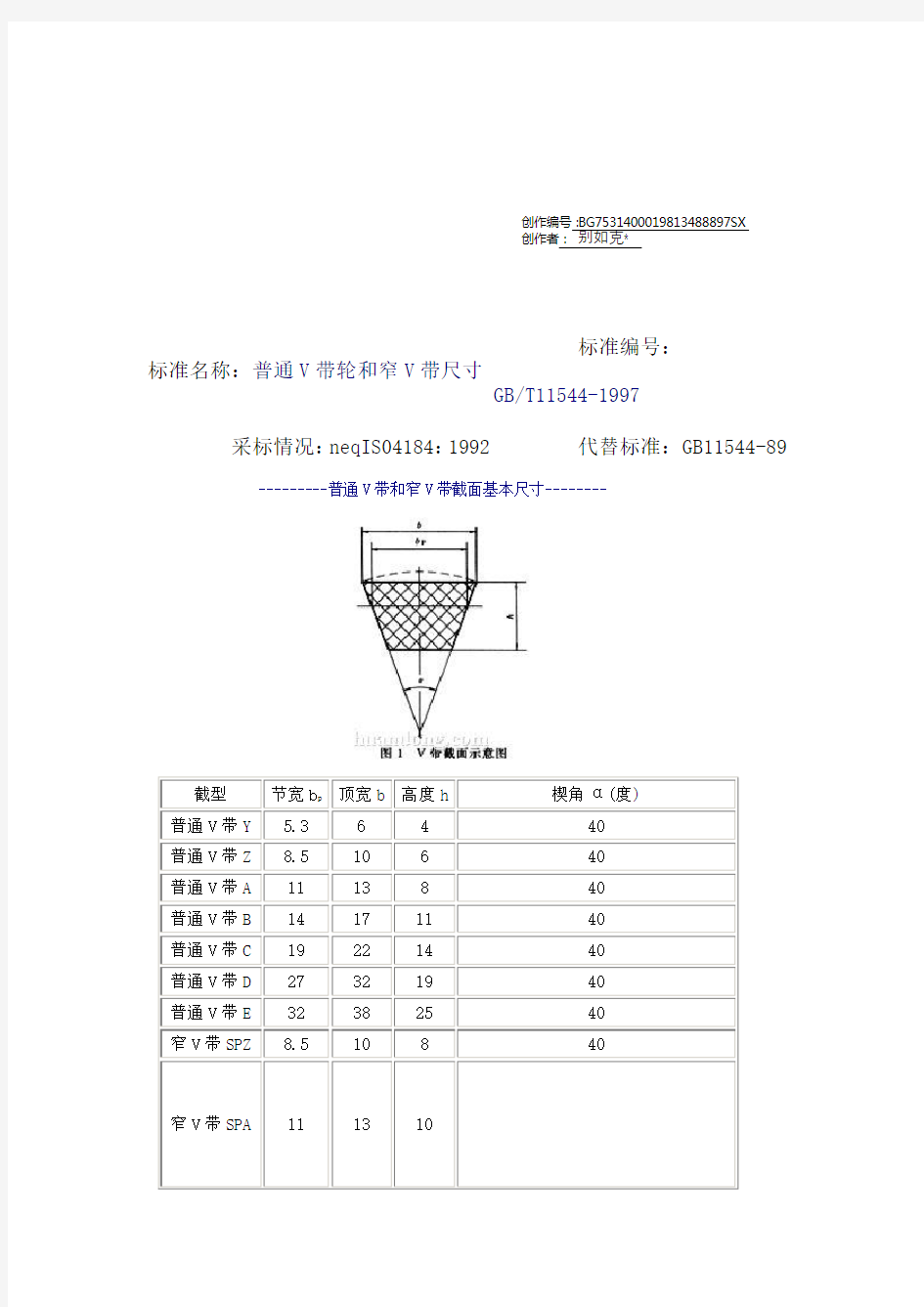 皮带轮和皮带型号含义