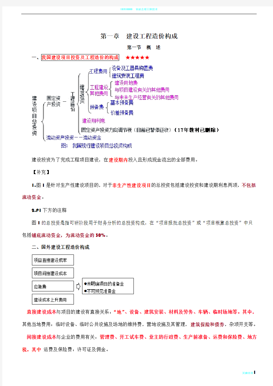 2019一级造价工程师计价经典笔记