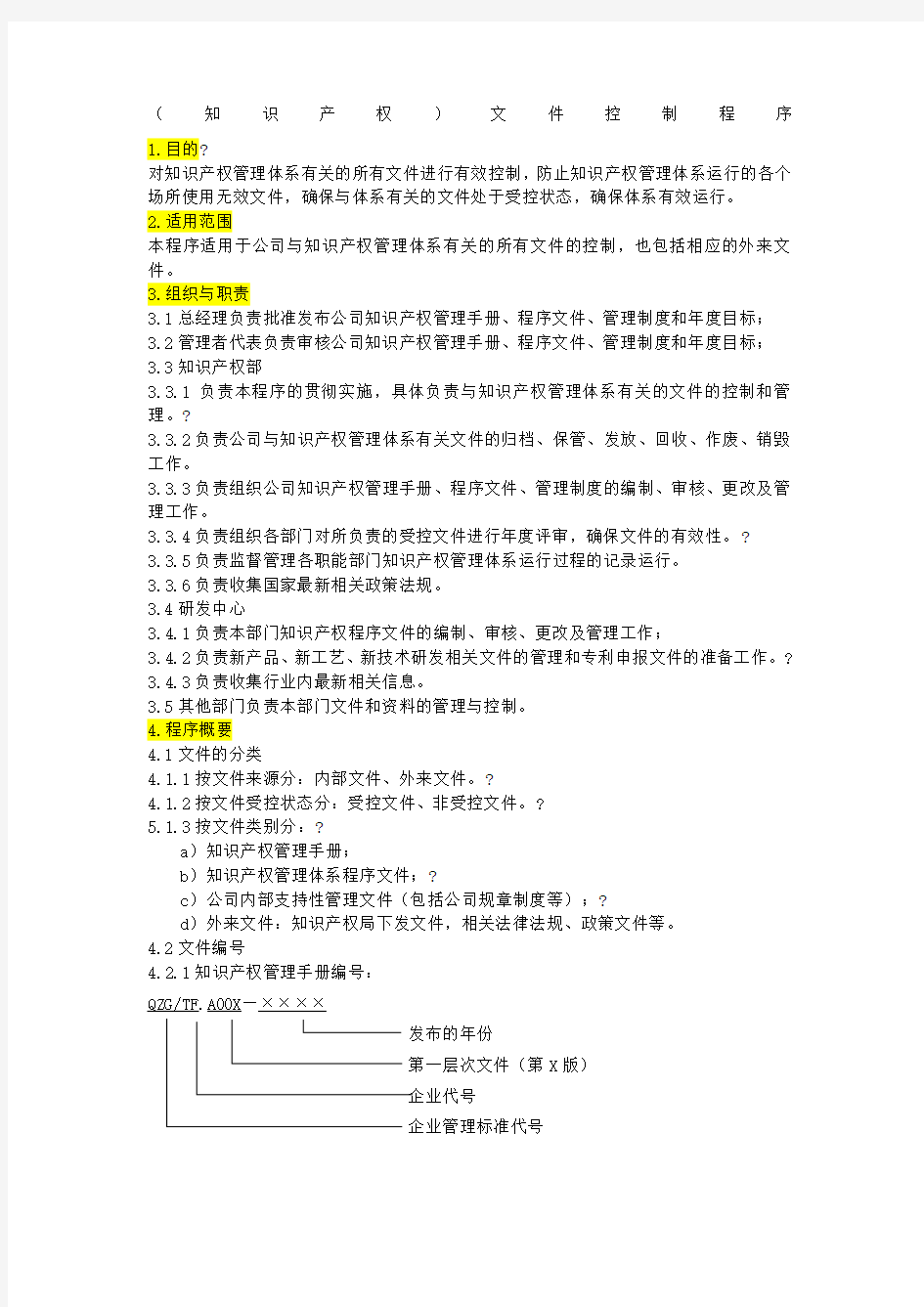 知识产权文件控制程序