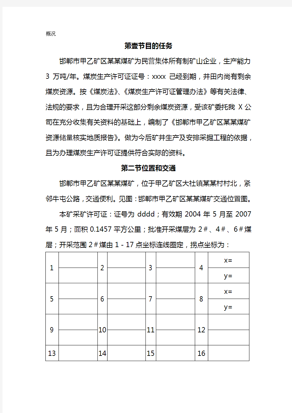 (冶金行业)邯郸市小屯煤矿矿区某煤矿储量核实报告