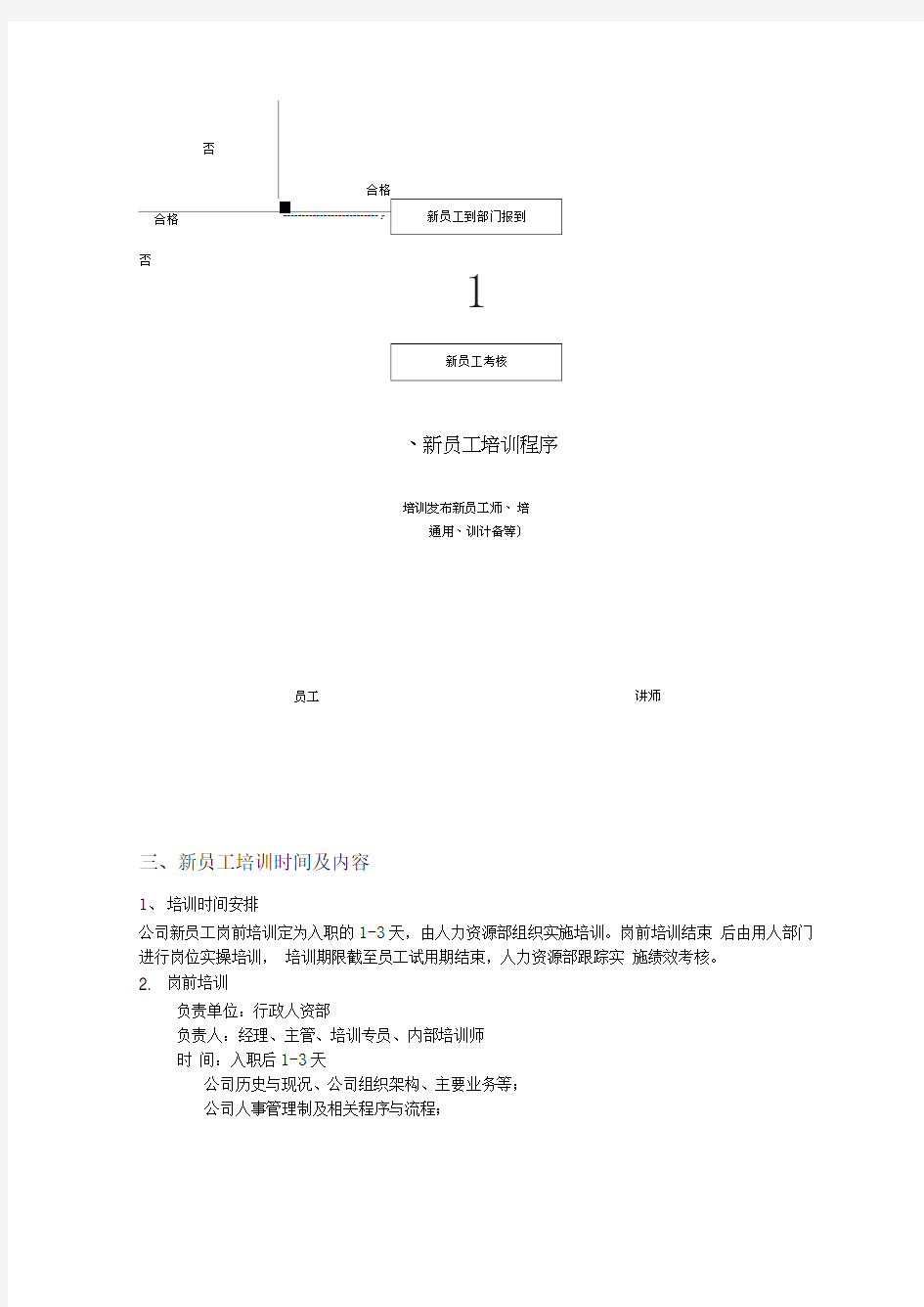 新员工入职培训流程样本