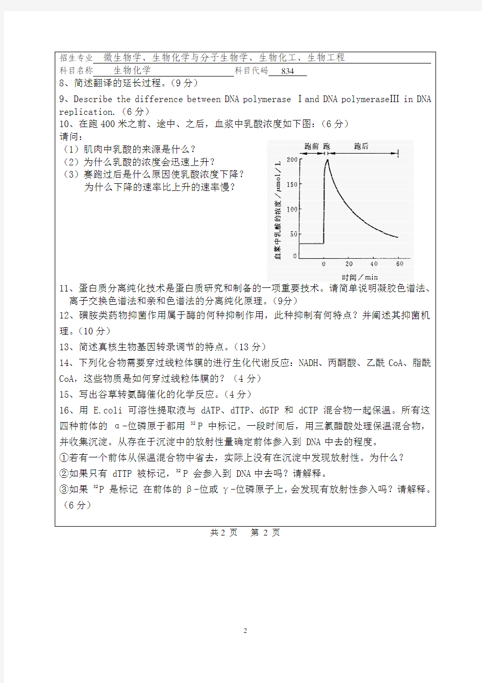 重庆理工大学微生物与生化药学历年考研真题(含复试)